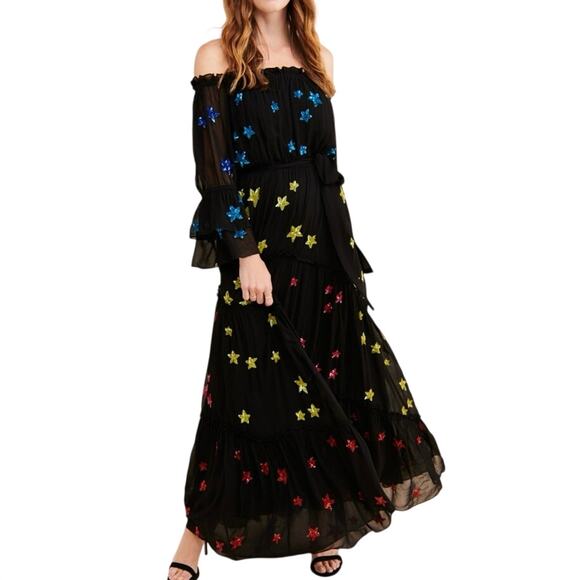 Rococo Sand Dresses & Skirts - Rococo Sand Etoile Sequin Star Maxi Dress Stars in Her Eyes Anthropologie - Sz S